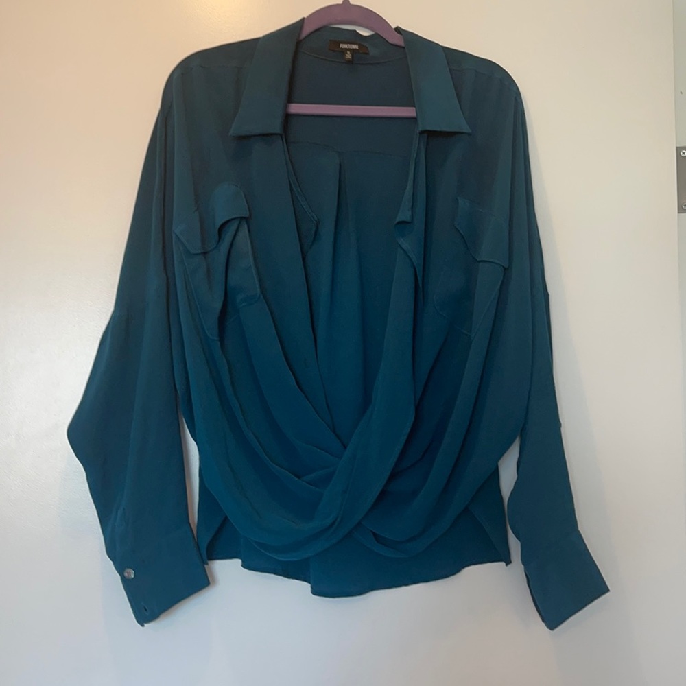 Functional Teal Blouse
